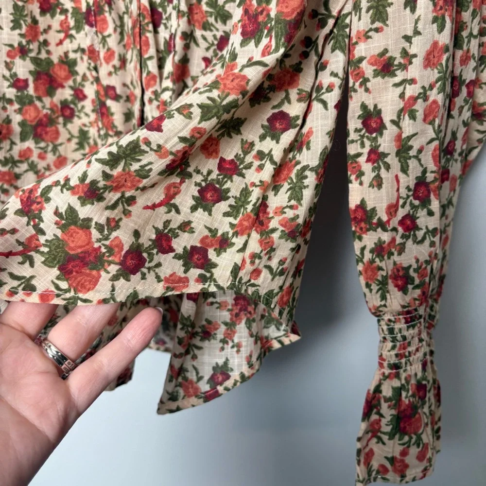 Free People Floral Meant to Be Romantic Blouse